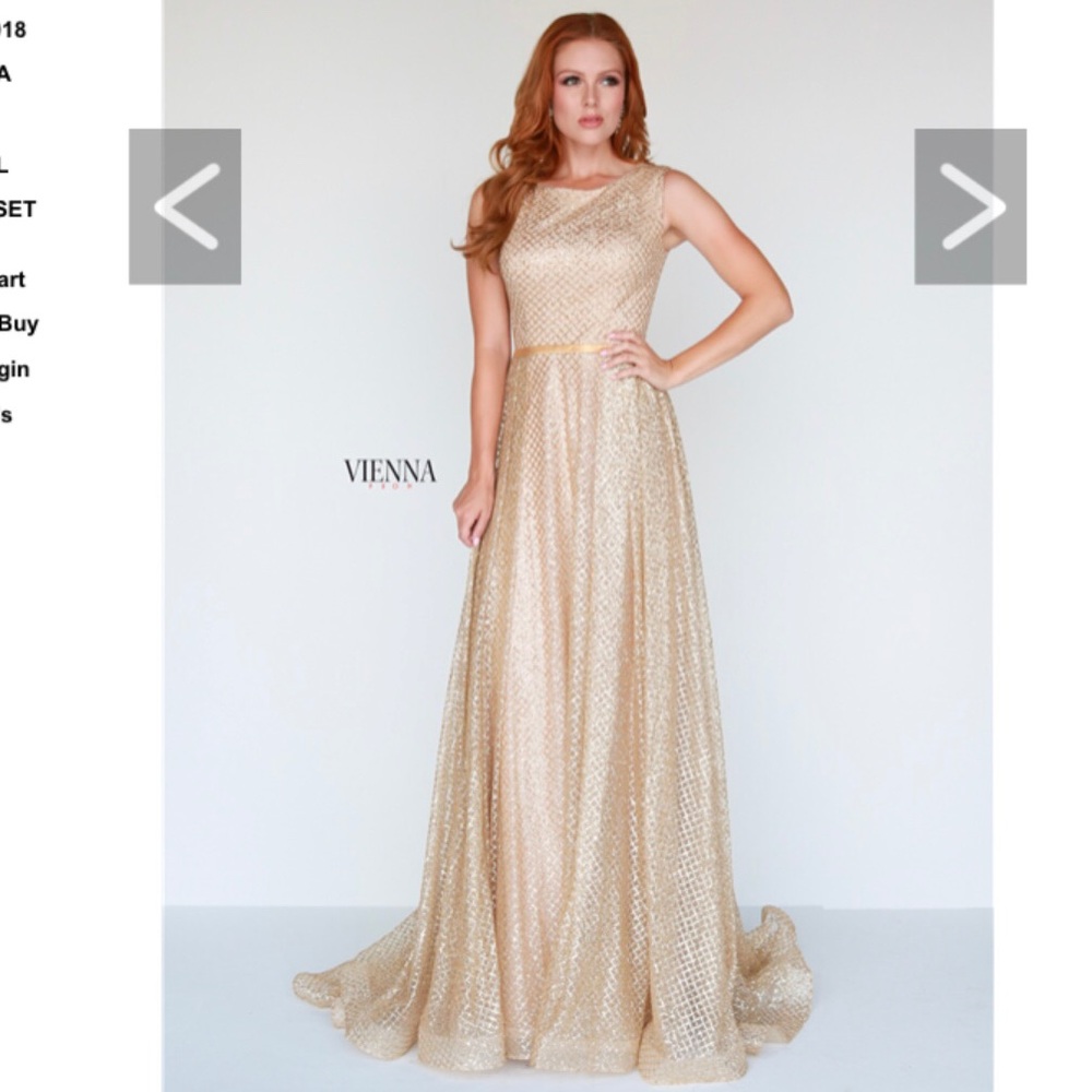 Vienna Gold Prom Dress